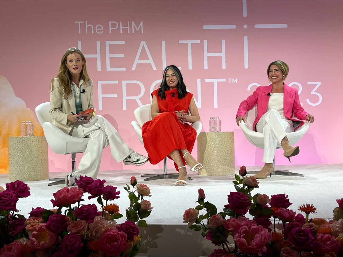 Samantha Skey, Stacy London, and Jill Jaroch discuss empowering women through the menopause transition at the PMH HealthFront 2023